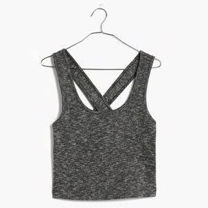 Madewell Heathered Cross-Back Crop Top